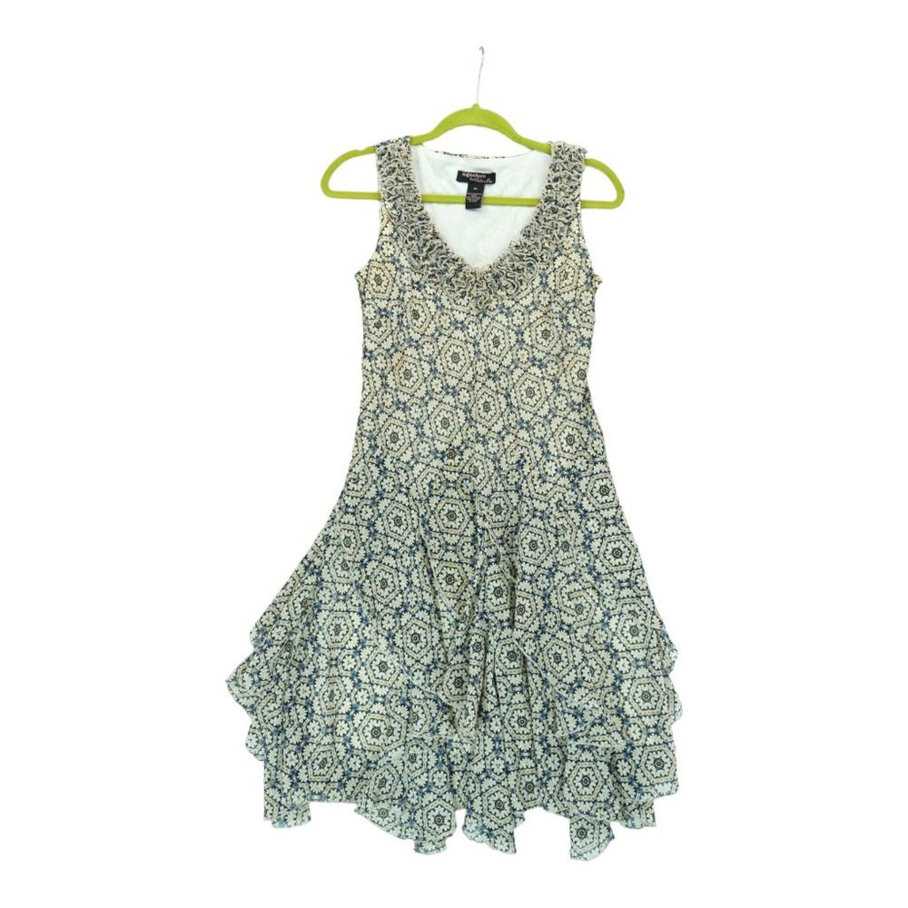 SIGNATURE by ROBBIE BEE Floral Asymmetrical A-Line Dress Size 4P‎ Petites
